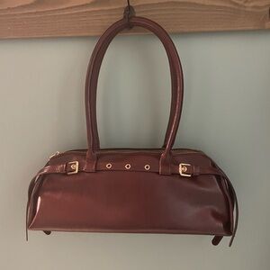 Urban Expressions  Burgundy Vegan Leather Handbag Like New  Buckle detail
